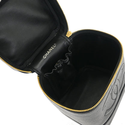 Chanel 1997-1999 Black Caviar Timeless Vanity Handbag