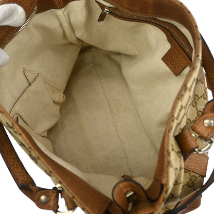 Gucci Beige Canvas GG Tote 2way Handbag