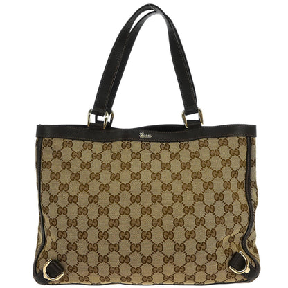 Gucci Beige Canvas GG Tote Handbag
