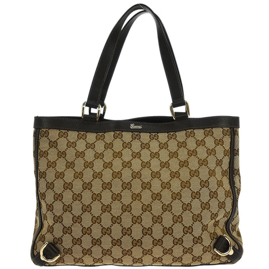 Gucci Beige Canvas GG Tote Handbag