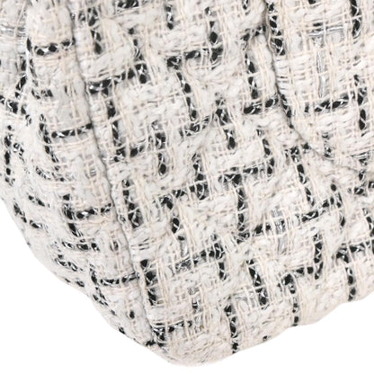 Chanel 2010-2011 White Tweed Garden Party 2.55 Medium Classic Double Flap Bag