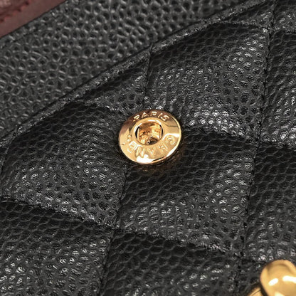 Chanel 2013-2014 Black Caviar Medium Classic Double Flap Shoulder Bag