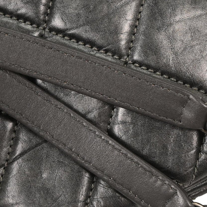 Chanel 2012 Gray Calfskin Large Mademoiselle Bowling Bag