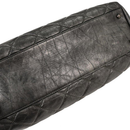 Chanel 2012 Gray Calfskin Large Mademoiselle Bowling Bag