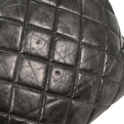 Chanel 2012 Gray Calfskin Large Mademoiselle Bowling Bag