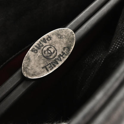 Chanel 2012 Gray Calfskin Large Mademoiselle Bowling Bag