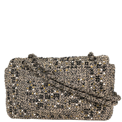 Chanel 2012-2013 Black Tweed Beaded Shoulder Bag