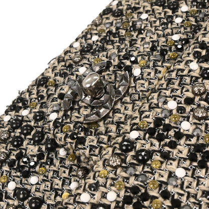 Chanel 2012-2013 Black Tweed Beaded Shoulder Bag