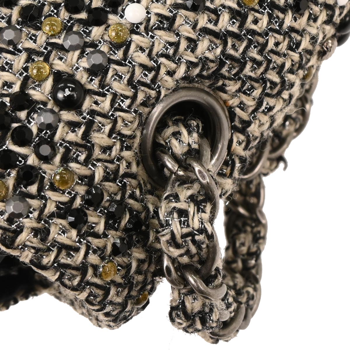 Chanel 2012-2013 Black Tweed Beaded Shoulder Bag