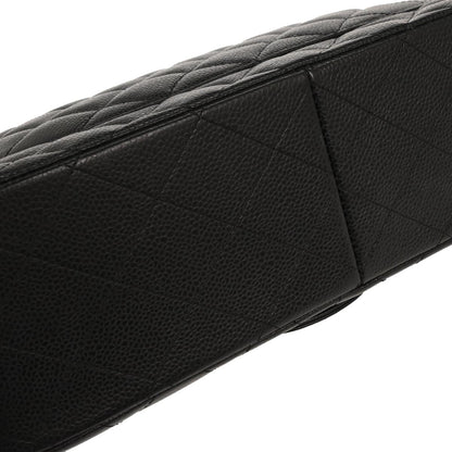 Chanel 2013-2014 Black Caviar Jumbo Classic Double Flap Shoulder Bag