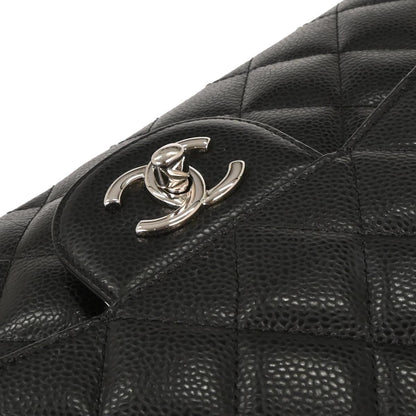 Chanel 2013-2014 Black Caviar Jumbo Classic Double Flap Shoulder Bag