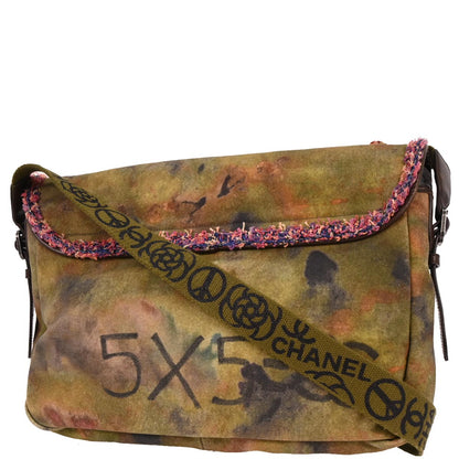 Chanel 2014-2015 Khaki On The Pavements Graffiti Messenger Bag