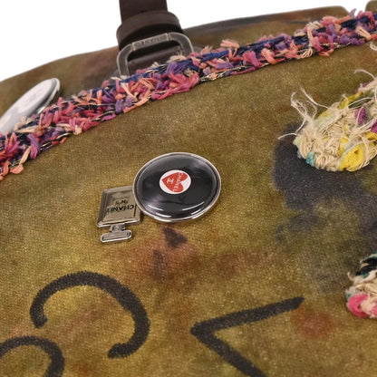 Chanel 2014-2015 Khaki On The Pavements Graffiti Messenger Bag