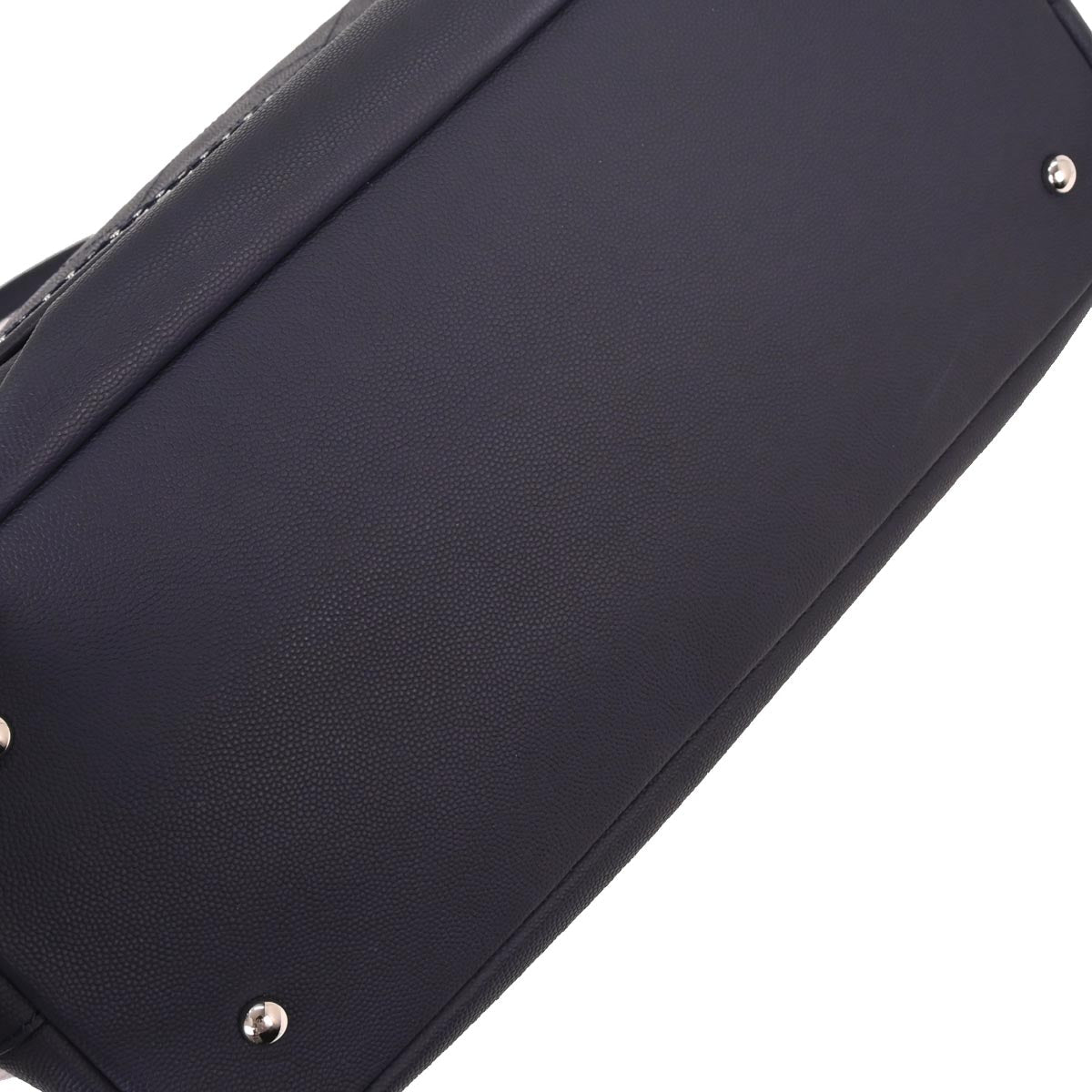 Chanel 2019 Navy Caviar Coco Eyelets Large Shopping Tote Bag