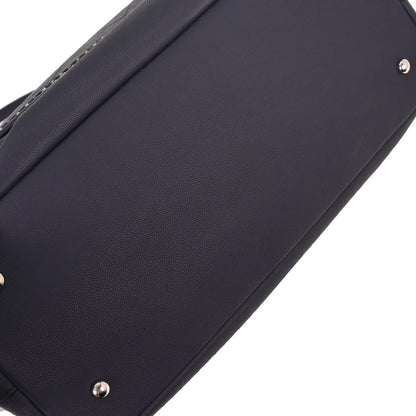 Chanel 2019 Navy Caviar Coco Eyelets Large Shopping Tote Bag