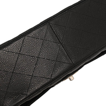 Chanel 2011 Black Caviar Jumbo Classic Double Flap Shoulder Bag