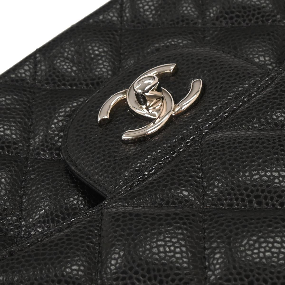 Chanel 2011 Black Caviar Jumbo Classic Double Flap Shoulder Bag