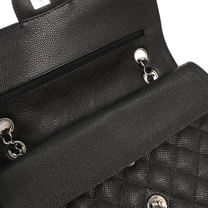 Chanel 2012 Black Caviar Medium Classic Double Flap Shoulder Bag