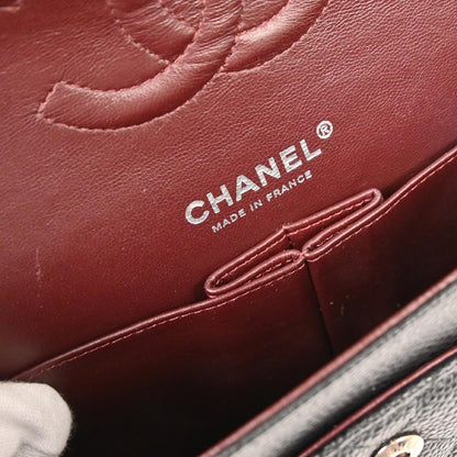 Chanel 2012 Black Caviar Medium Classic Double Flap Shoulder Bag