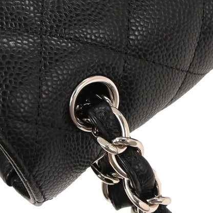 Chanel 2014 Black Caviar Jumbo Classic Double Flap Shoulder Bag