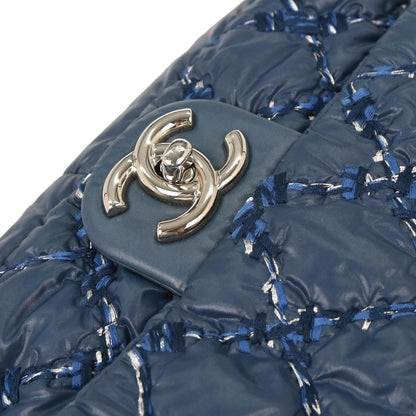 Chanel 2010-2011 Blue Nylon Paris-Byzance Tweed On Stitch Flap Bag