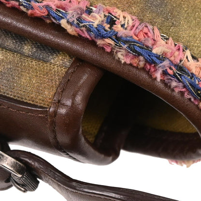 Chanel 2014-2015 Khaki Canvas Graffiti On The Pavements Shoulder Bag