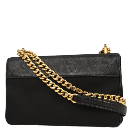 Prada Black Leather Chain Shoulder Bag