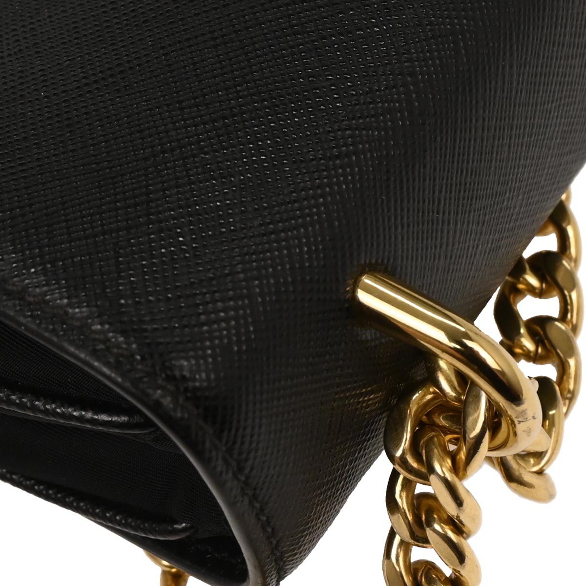 Prada Black Leather Chain Shoulder Bag