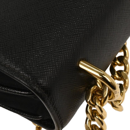 Prada Black Leather Chain Shoulder Bag