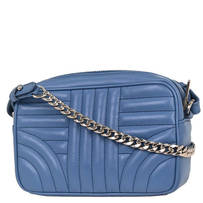 Prada Blue Leather Diagramme Chain Shoulder Bag