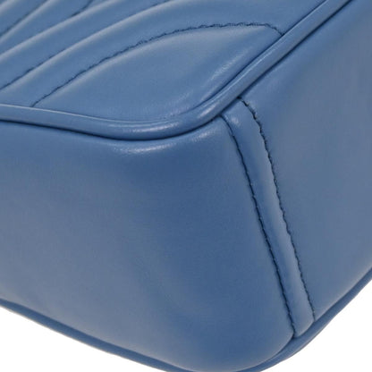 Prada Blue Leather Diagramme Chain Shoulder Bag