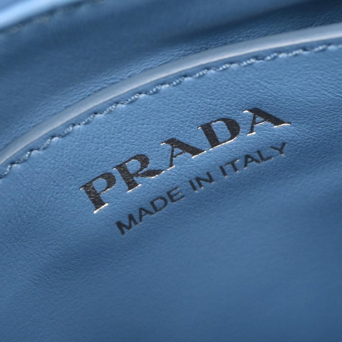 Prada Blue Leather Diagramme Chain Shoulder Bag