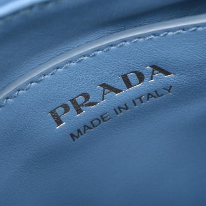 Prada Blue Leather Diagramme Chain Shoulder Bag