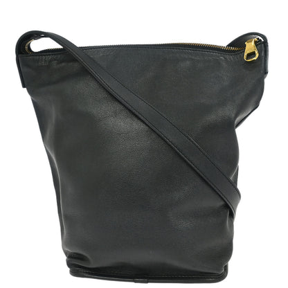 Loewe Black Leather Bucket Shoulder Bag