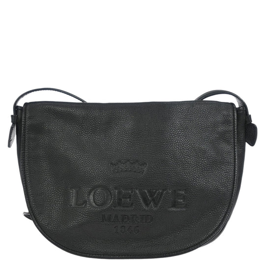 Loewe Black Leather Heritage Shoulder Bag