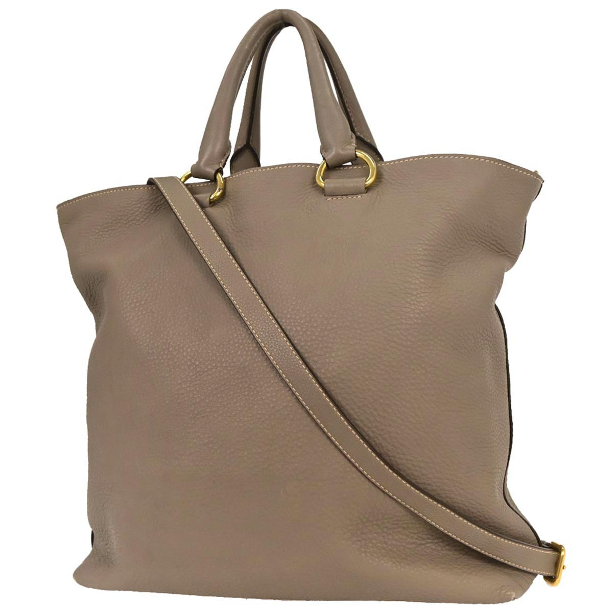 Prada * Brown Leather Tote 2way Shoulder Handbag