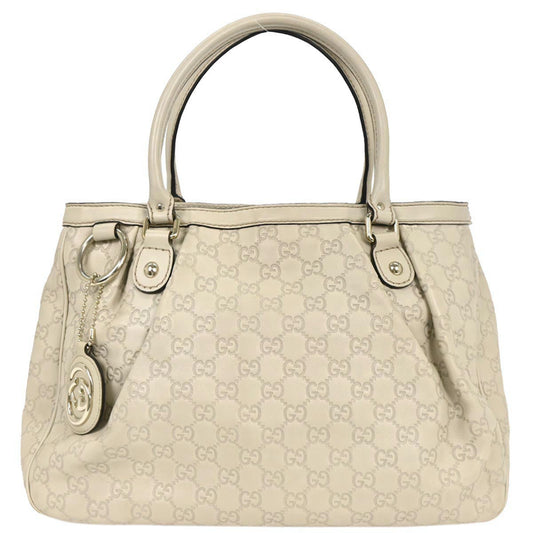 Gucci Ivory Guccissima Leather Tote Handbag