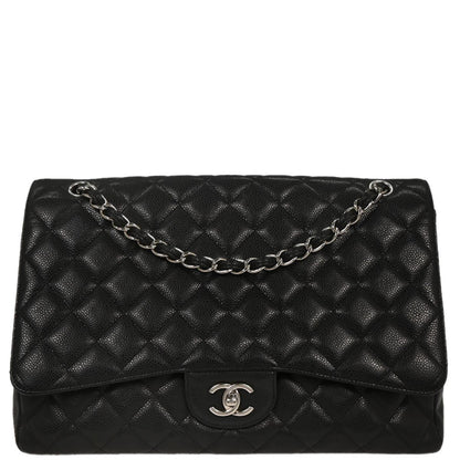 Chanel 2010-2011 Black Caviar Maxi Single Flap Shoulder Bag