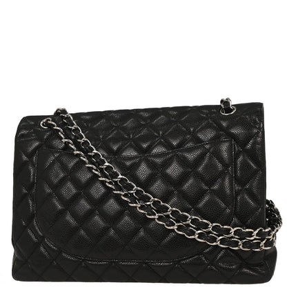 Chanel 2010-2011 Black Caviar Maxi Single Flap Shoulder Bag