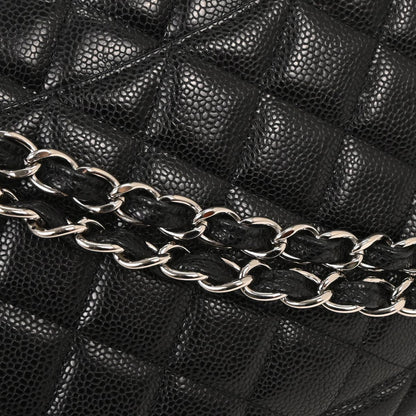 Chanel 2010-2011 Black Caviar Maxi Single Flap Shoulder Bag