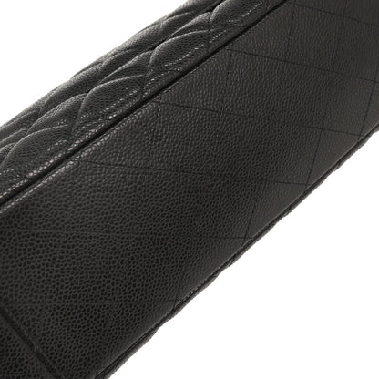 Chanel 2010-2011 Black Caviar Maxi Single Flap Shoulder Bag