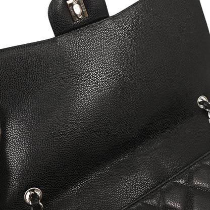 Chanel 2010-2011 Black Caviar Maxi Single Flap Shoulder Bag