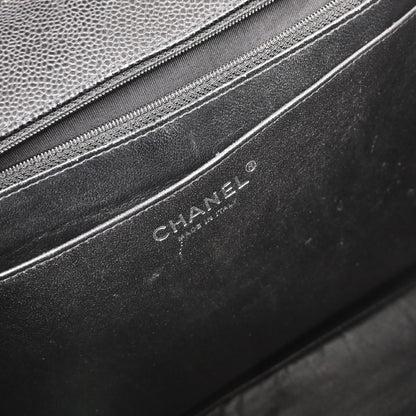 Chanel 2010-2011 Black Caviar Maxi Single Flap Shoulder Bag