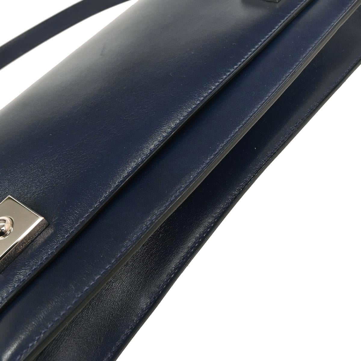 Hermes Blue Abysse Box Calf Piano Handbag