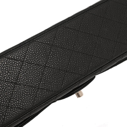 Chanel 2019 Black Caviar Medium Classic Double Flap Shoulder Bag 155715