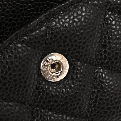Chanel 2019 Black Caviar Medium Classic Double Flap Shoulder Bag 155715