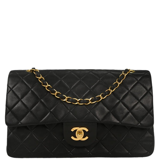 Chanel Black Lambskin Medium Classic Double Flap Shoulder Bag