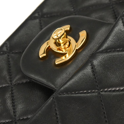 Chanel Black Lambskin Medium Classic Double Flap Shoulder Bag