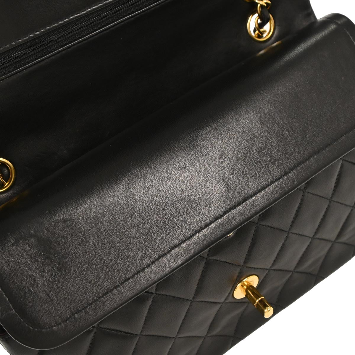 Chanel Black Lambskin Medium Classic Double Flap Shoulder Bag