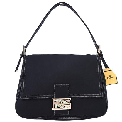 Fendi Navy Canvas Mamma Baguette Handbag